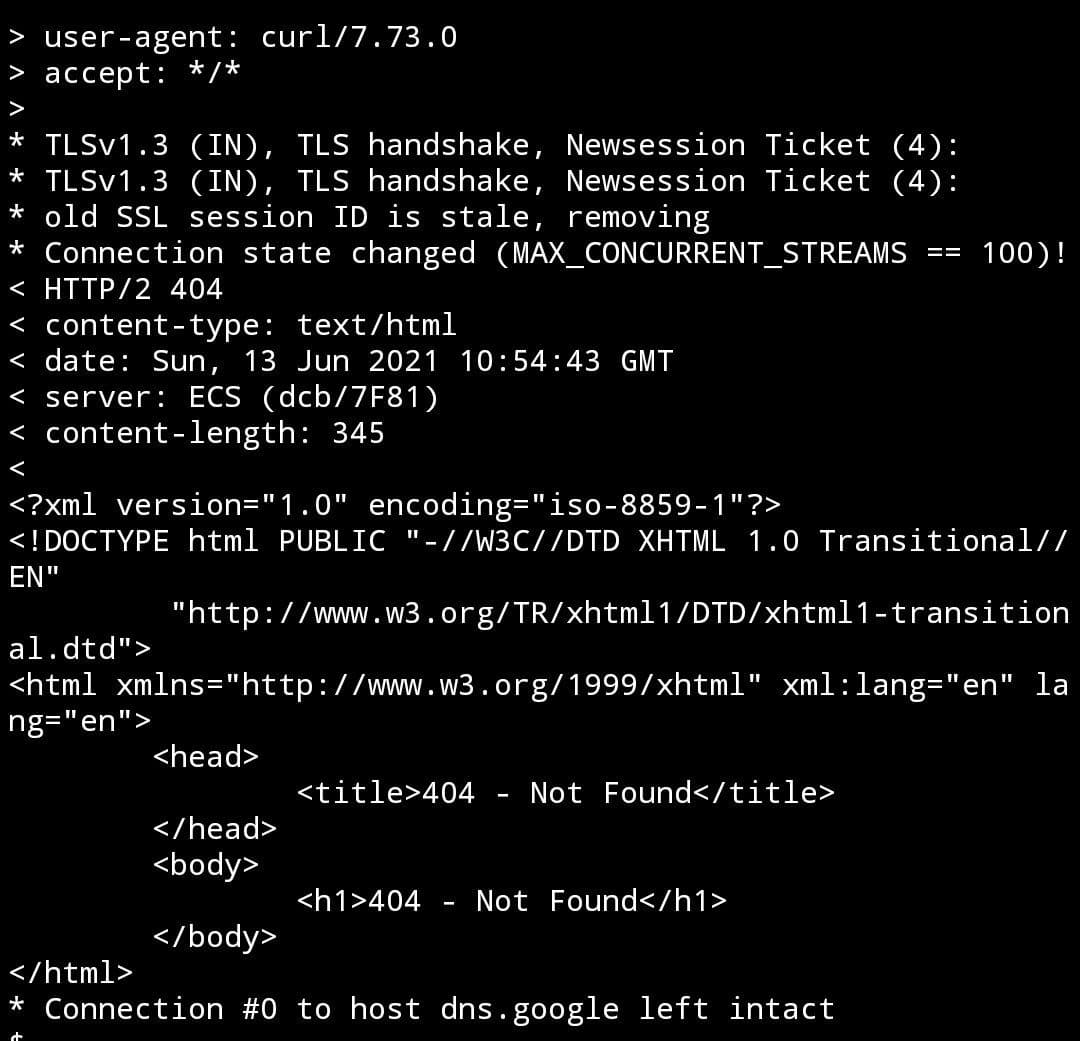 HTTPS mci curl dns.google with example.com ip part 2