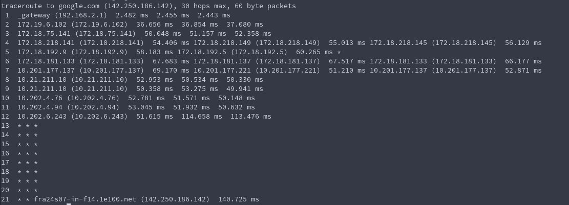 linux repeat traceroute google